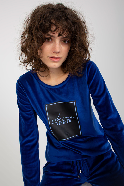 Kobaltový dámský velurový set