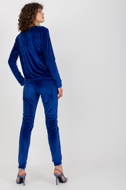 Kobaltový dámský velurový set