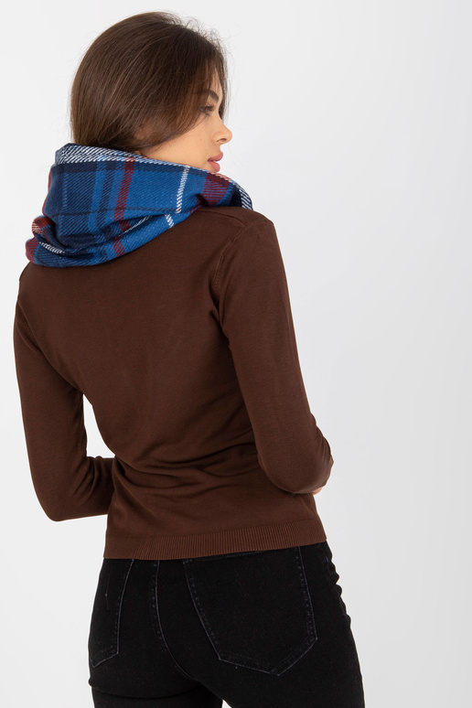 Tmavě modrý a vínový zimní kostkovaný...