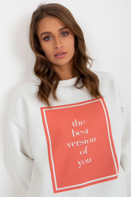 Ecru polstrovaná oversize mikina s... Ecru polstrovaná oversize mikina s...