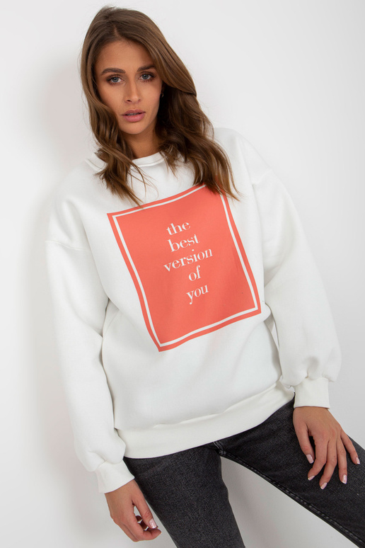 Ecru polstrovaná oversize mikina s... Ecru polstrovaná oversize mikina s...