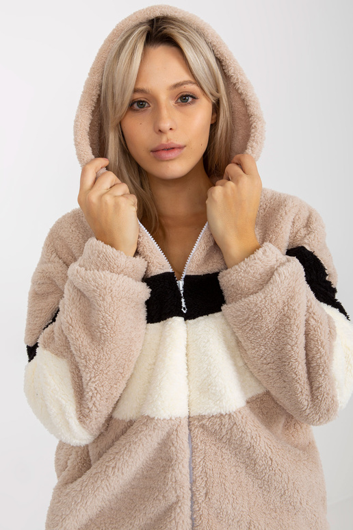 Béžová a černá mikina cardigan RUE PARIS Béžová a černá mikina cardigan RUE PARIS