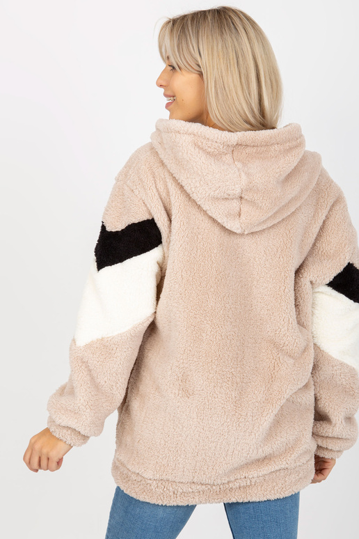 Béžová a černá mikina cardigan RUE PARIS Béžová a černá mikina cardigan RUE PARIS