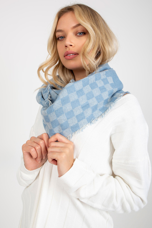Modrobílý dámský zimní šátek s vlnou