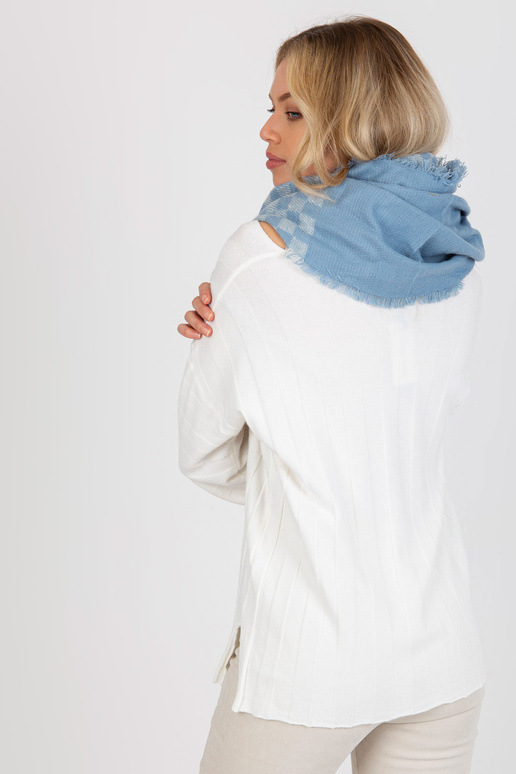 Modrobílý dámský zimní šátek s vlnou