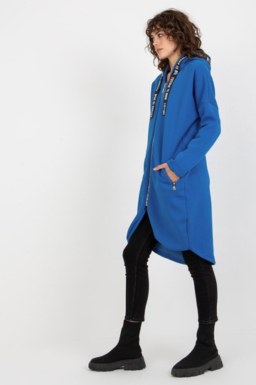 Tmavě modrá dlouhá mikina s... 2