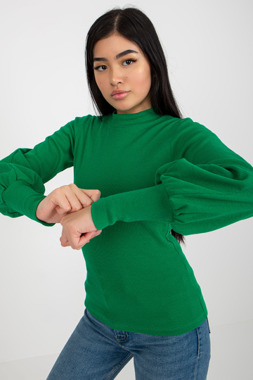 Zelená žebrovaná halenka s... 2