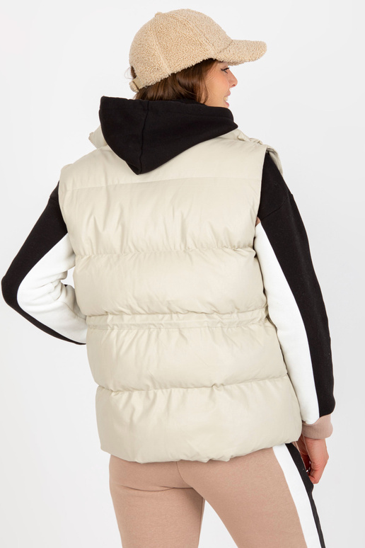 Světle béžová péřová vesta z eko kůže... Světle béžová péřová vesta z eko kůže...