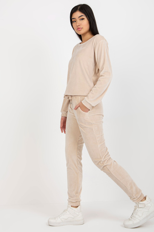 Světle béžová viskózová velurová...