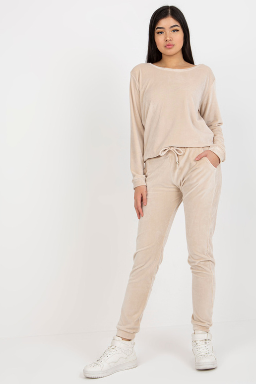 Světle béžová viskózová velurová...