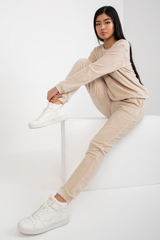 Světle béžová viskózová velurová...