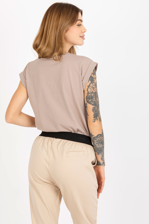 Tmavě béžové jednobarevné bavlněné...