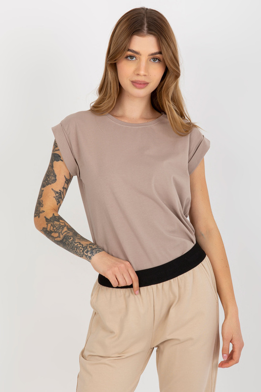 Tmavě béžové jednobarevné bavlněné...