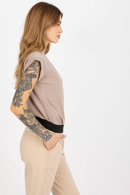 Tmavě béžové jednobarevné bavlněné...