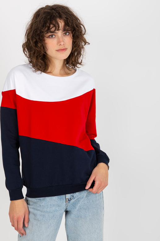 Bílá a tmavě modrá basic mikina s...