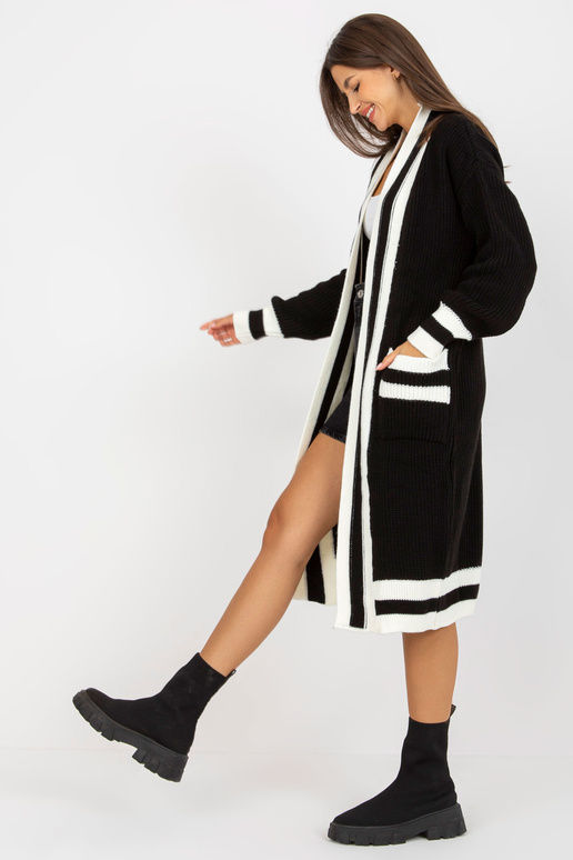 Černý oversized dlouhý svetr RUE PARIS