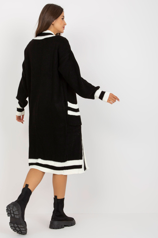 Černý oversized dlouhý svetr RUE PARIS