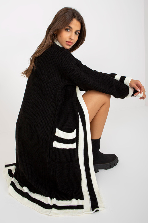 Černý oversized dlouhý svetr RUE PARIS