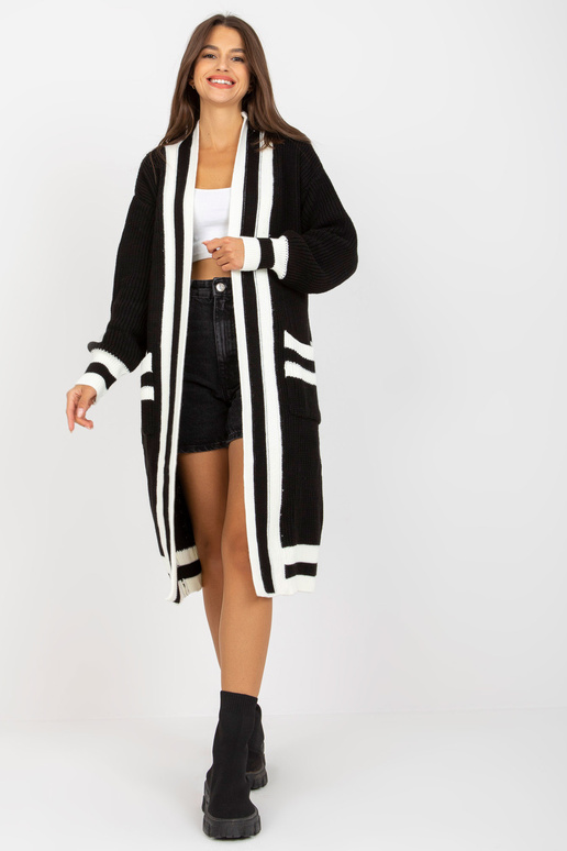 Černý oversized dlouhý svetr RUE PARIS