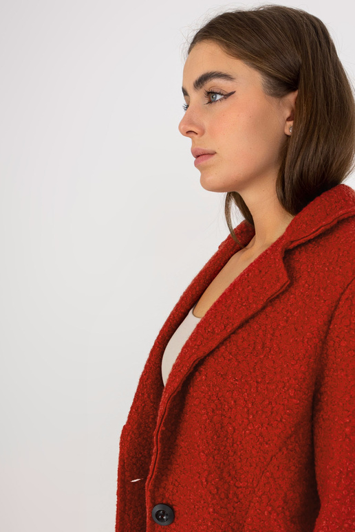 Tmavě oranžový plyšový kabát se...