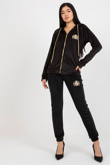 Černá dvoudílná velurová...