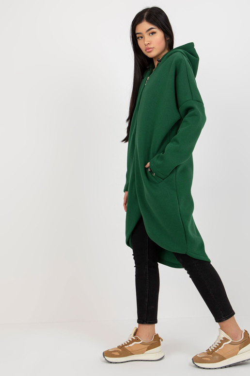 Tmavě zelená základní mikina s kapucí...