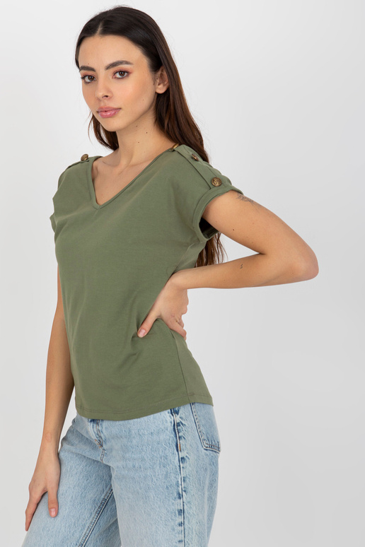 Zelená ležérní halenka s ozdobnými...