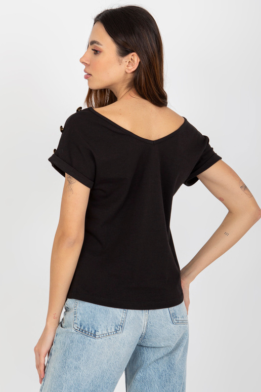 Černá ležérní halenka s krátkým...