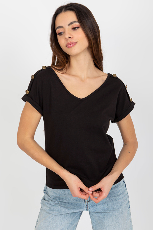 Černá ležérní halenka s krátkým...