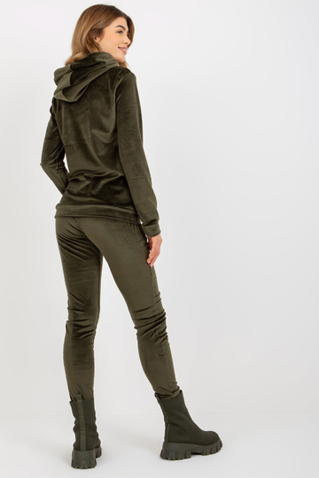 Khaki dvoudílný velurový...