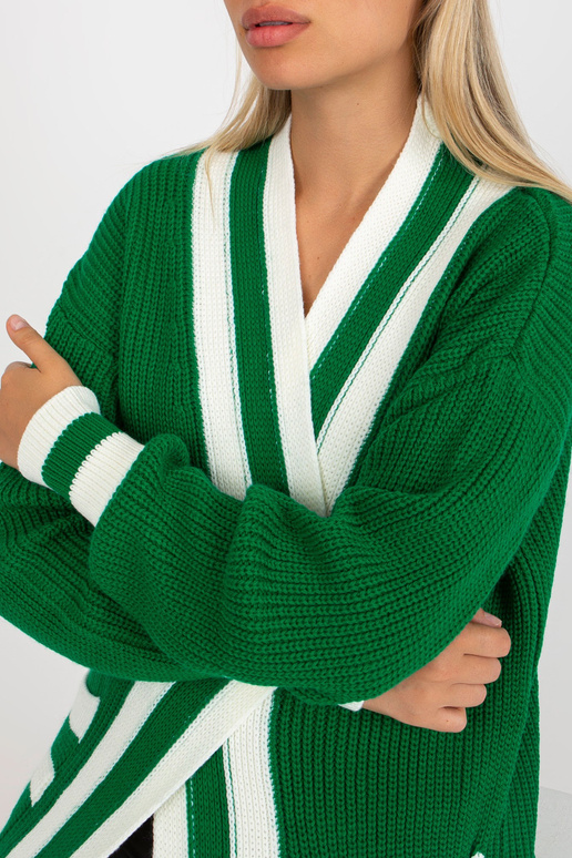 Zelený dlouhý kardigan s kapsami RUE...