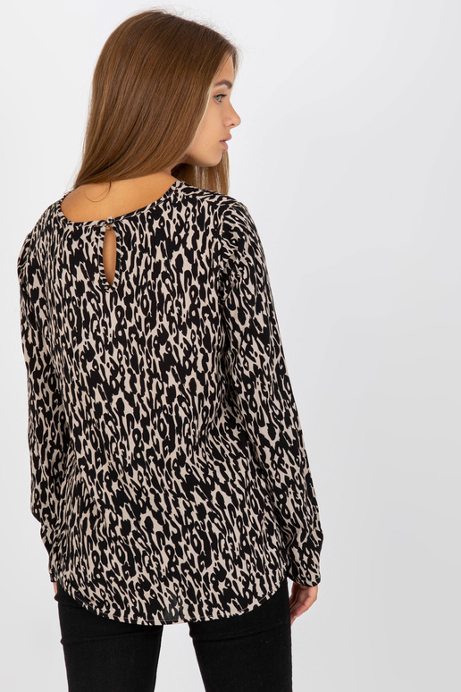 Tmavě béžová viskózová halenka se... Tmavě béžová viskózová halenka se...