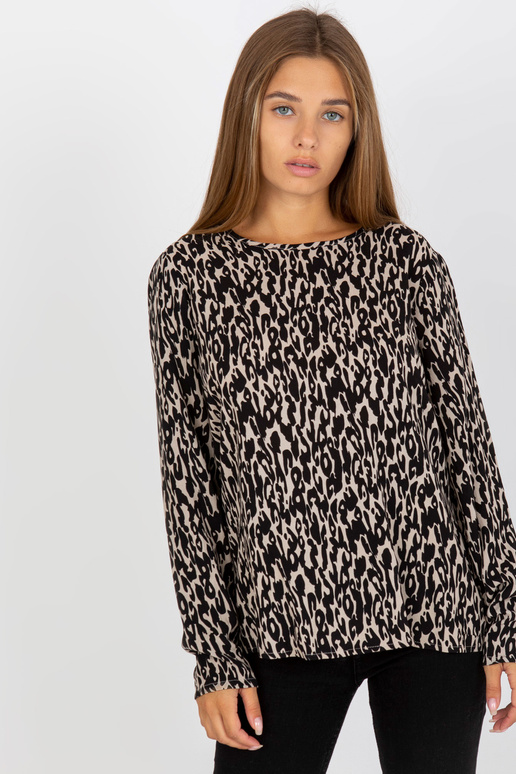 Tmavě béžová viskózová halenka se... Tmavě béžová viskózová halenka se...