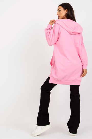 Růžová dlouhá mikina s... 2