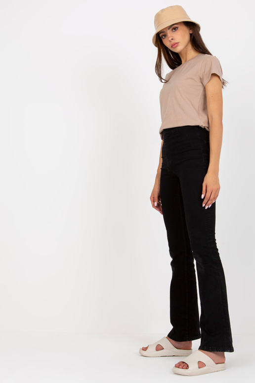 Béžové dámské basic bavlněné tričko