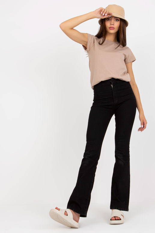 Béžové dámské basic bavlněné tričko