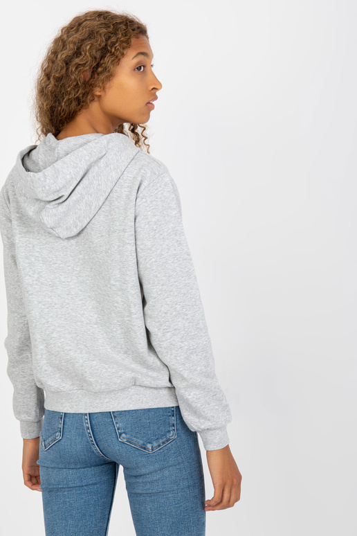 Šedá melanžová basic mikina na zip s...