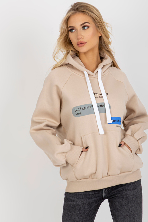 Béžová mikina s oversize potiskem...