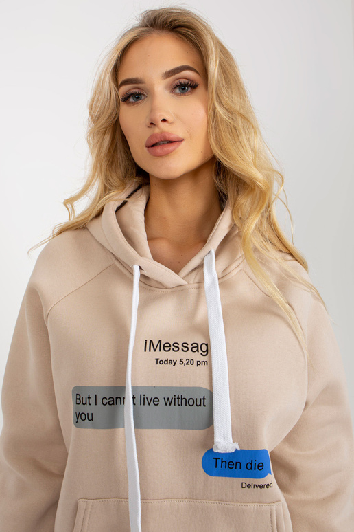 Béžová mikina s oversize potiskem...