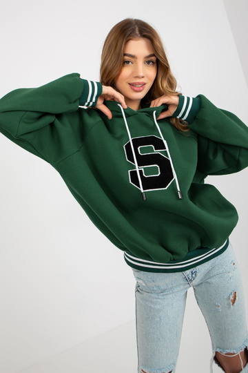 Tmavě zelená mikina s...