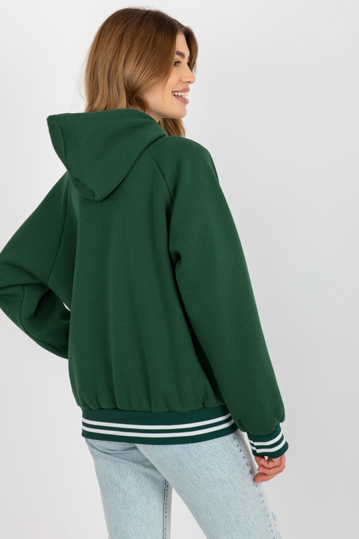 Tmavě zelená mikina s mikinou s...