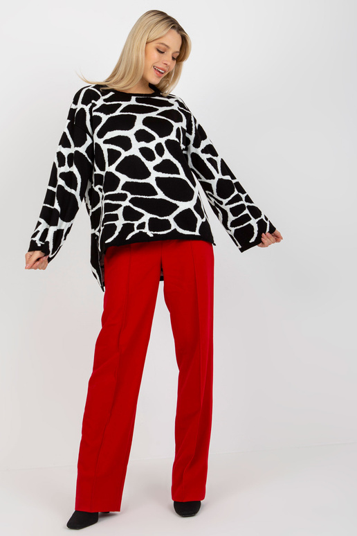 Bílo-černý dámský oversized vzorovaný...