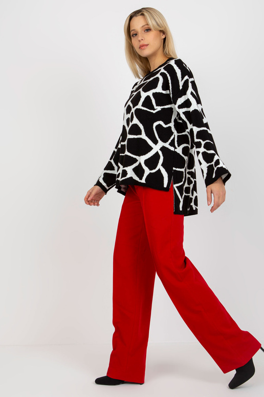 Bílo-černý dámský oversized vzorovaný...