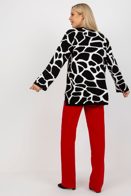 Bílo-černý dámský oversized vzorovaný...