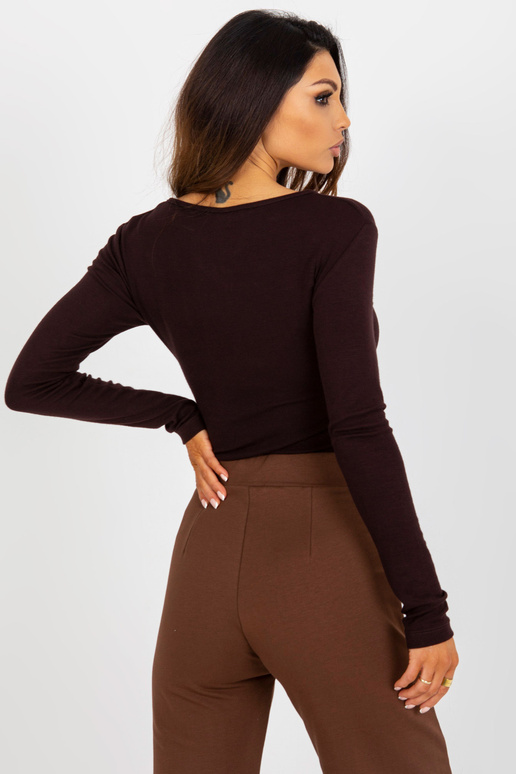 Tmavě hnědá vypasovaná halenka pro...