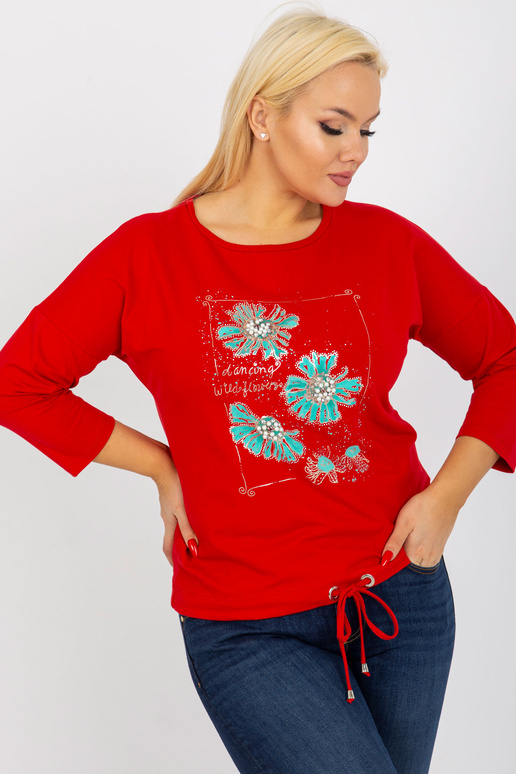 Červená dámská halenka větší...