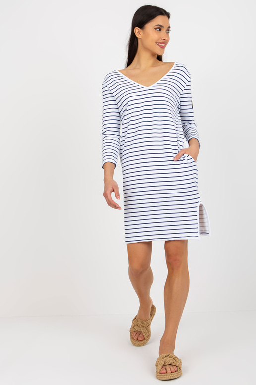 Bílé a tmavě modré dámské pruhované...