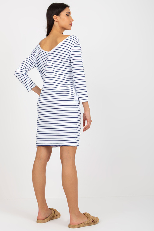 Bílé a tmavě modré dámské pruhované...