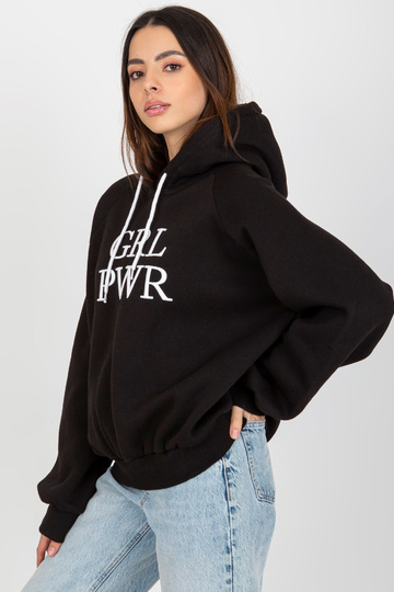 Černá mikina s mikinou a...