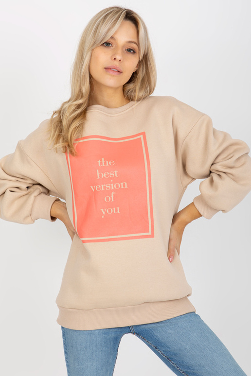 Béžová oversize mikina s potiskem